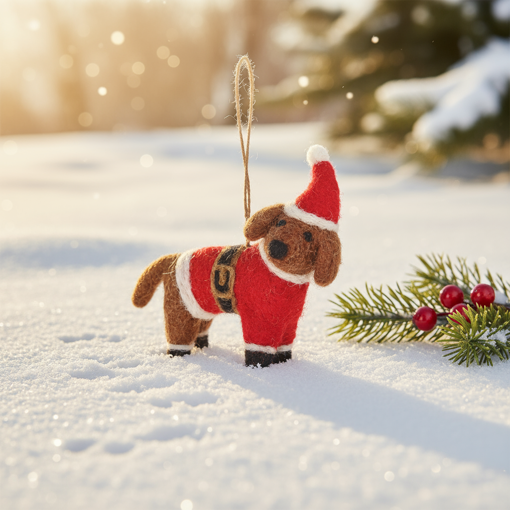 Felt Buddy Festive Dog Decoration