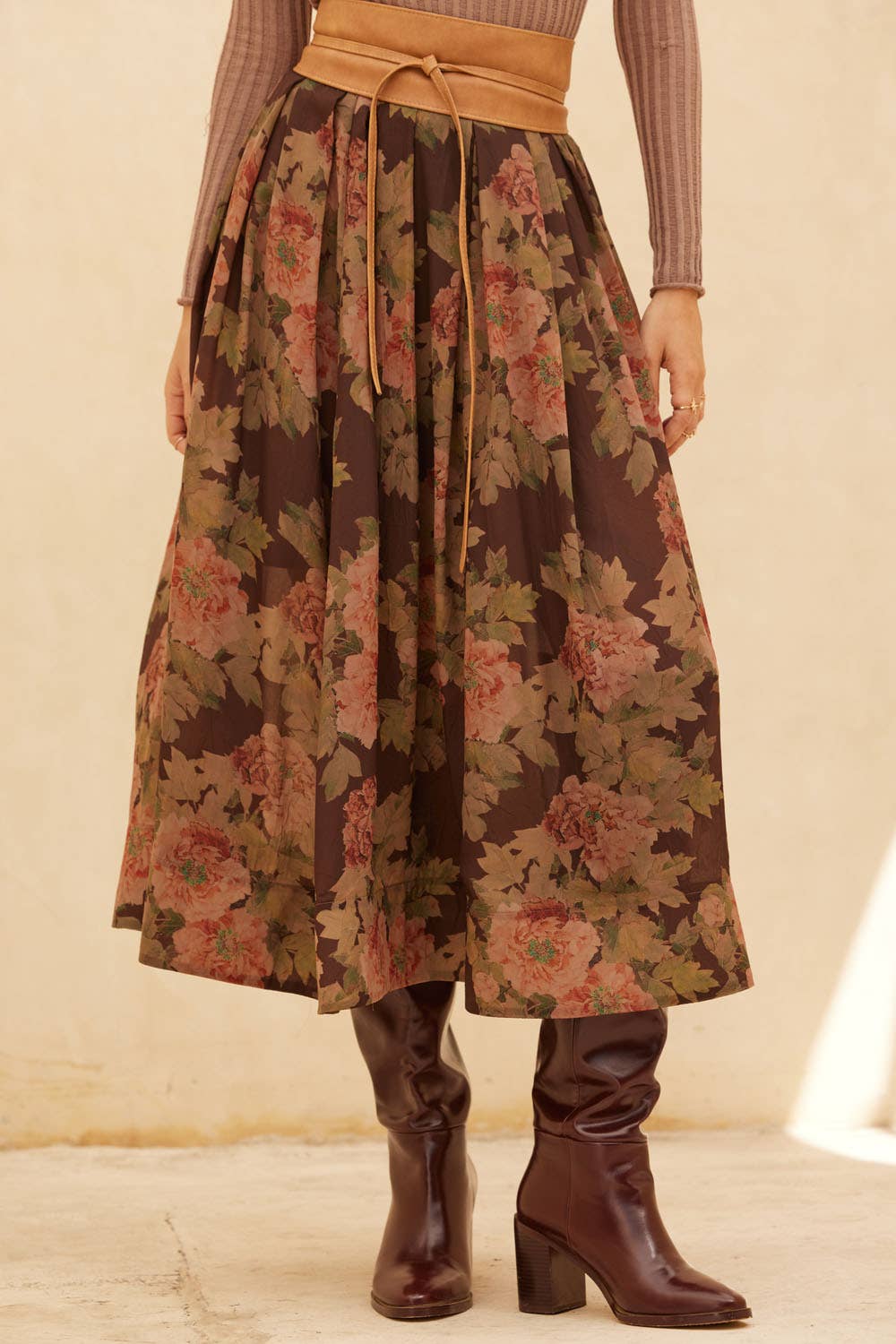 Pleated Midi Circle Skirt