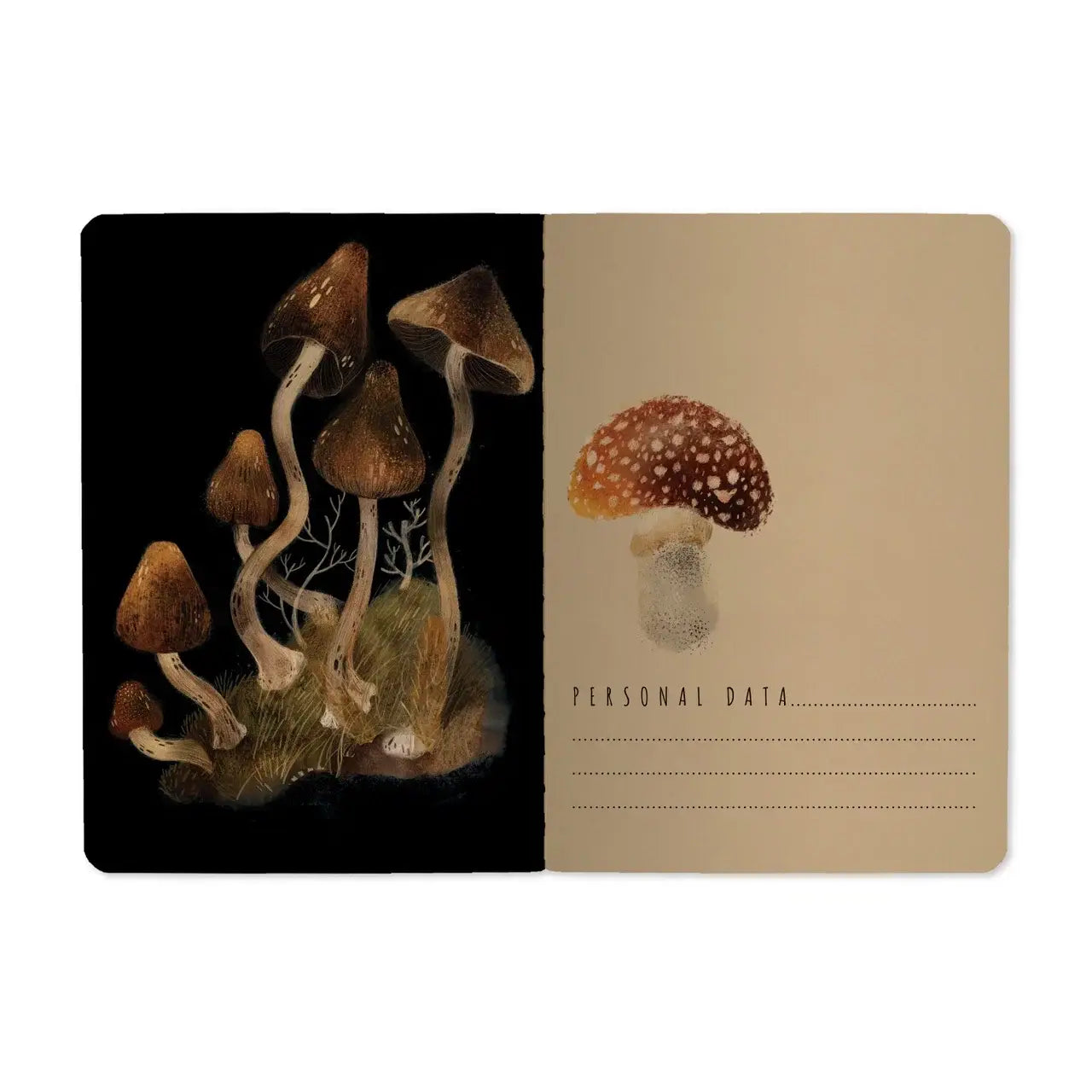 A6 Passport Notebook  - Forest Mushrooms - Out of the Blue