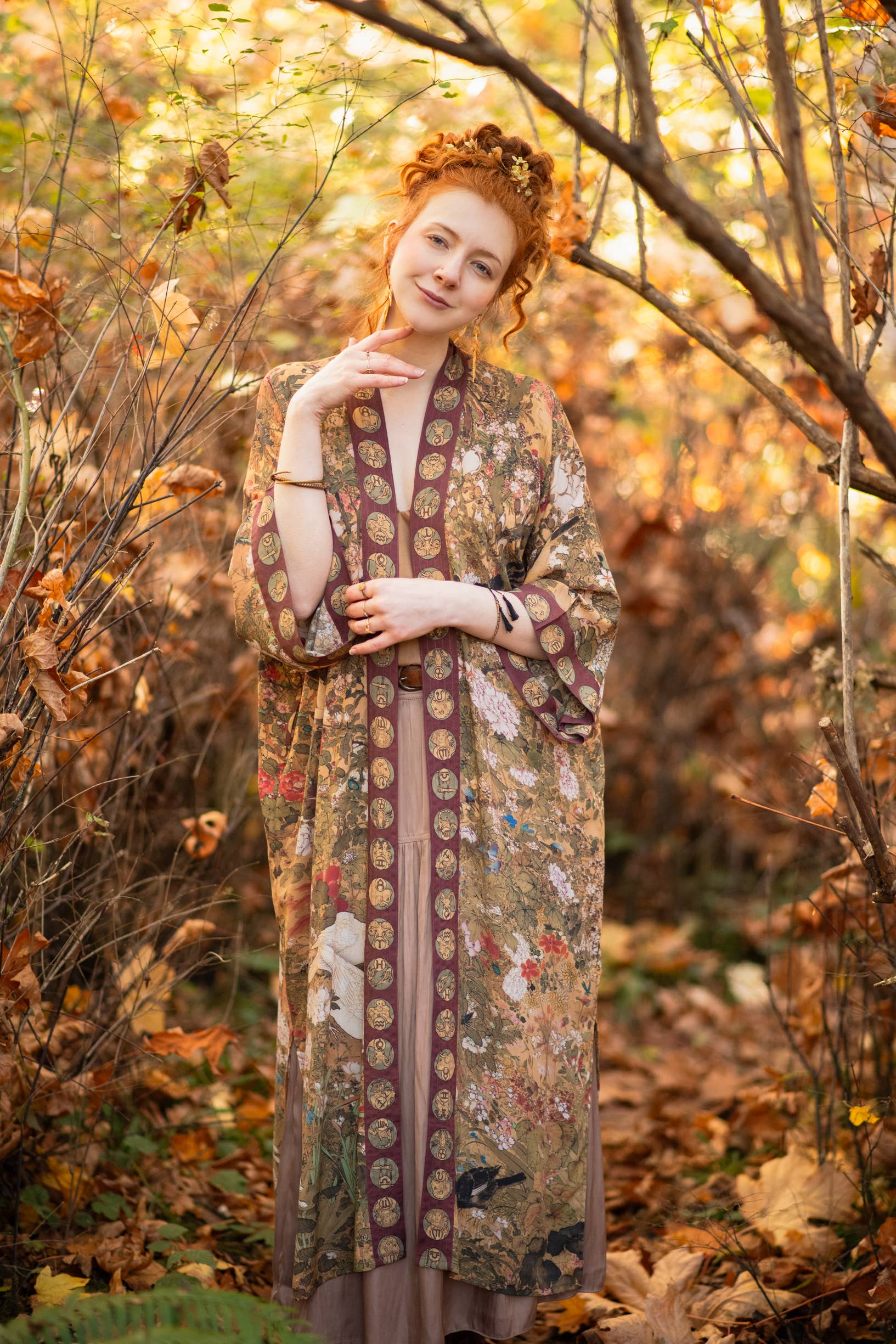 Dreamweaver Bamboo  Duster Robe with Zodiac Signs - Out of the Blue
