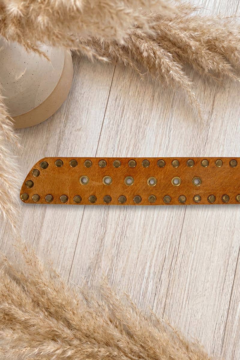 NOX Light Brown Leather Sash Belt - Out of the Blue