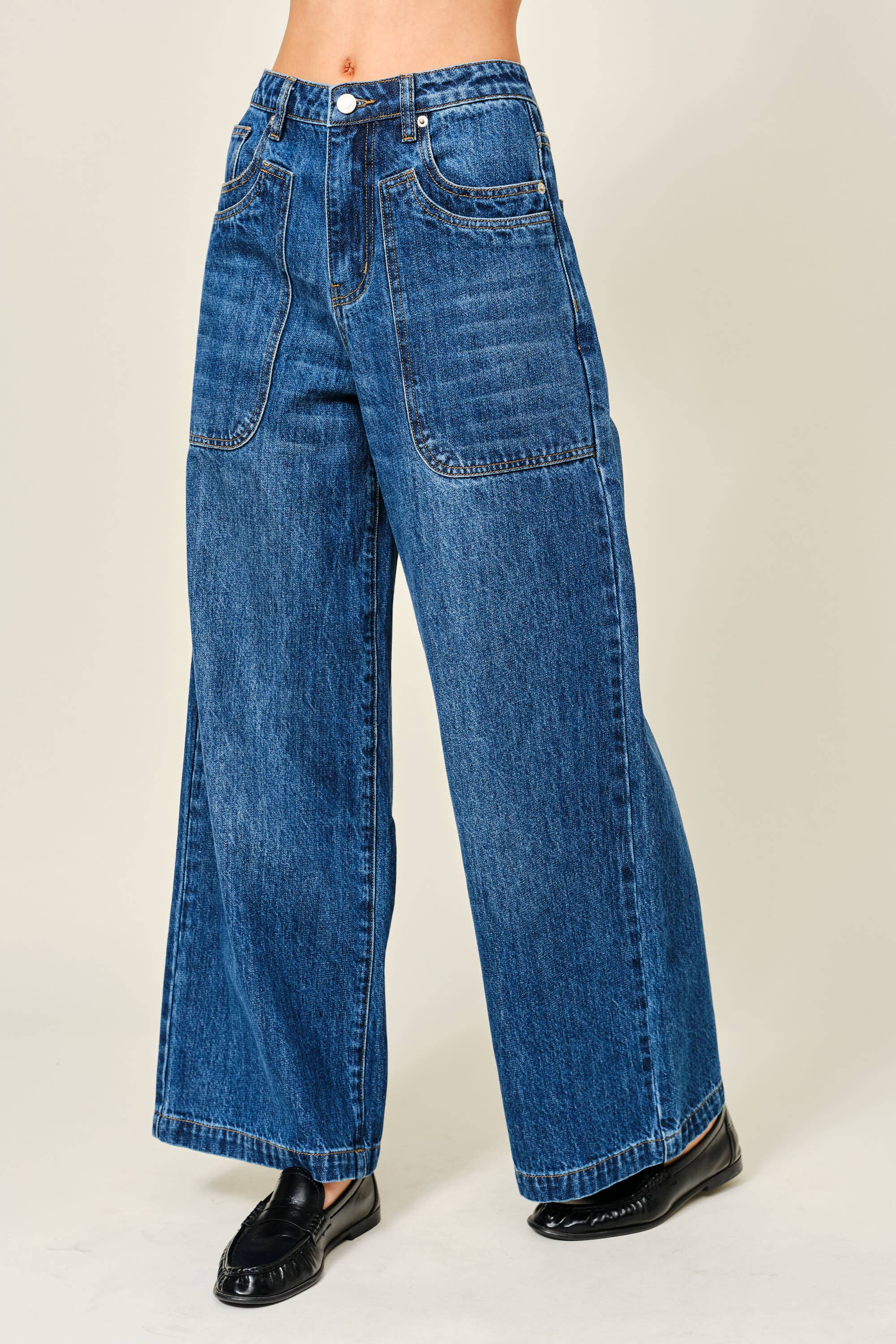 WIDE LEG DENIM JEANS