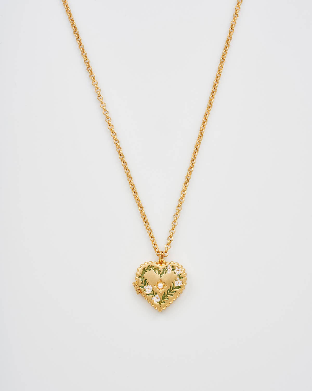 Jasmine Heart Locket Necklace - Out of the Blue