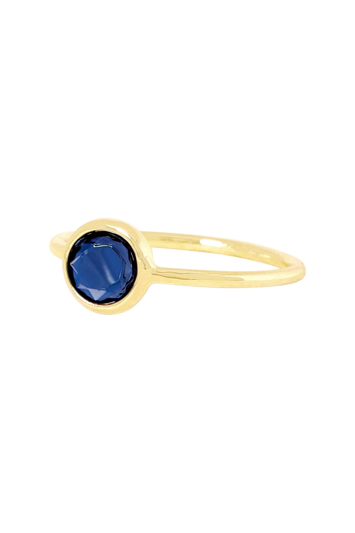 London Blue Crystal Petite Round Ring - GF