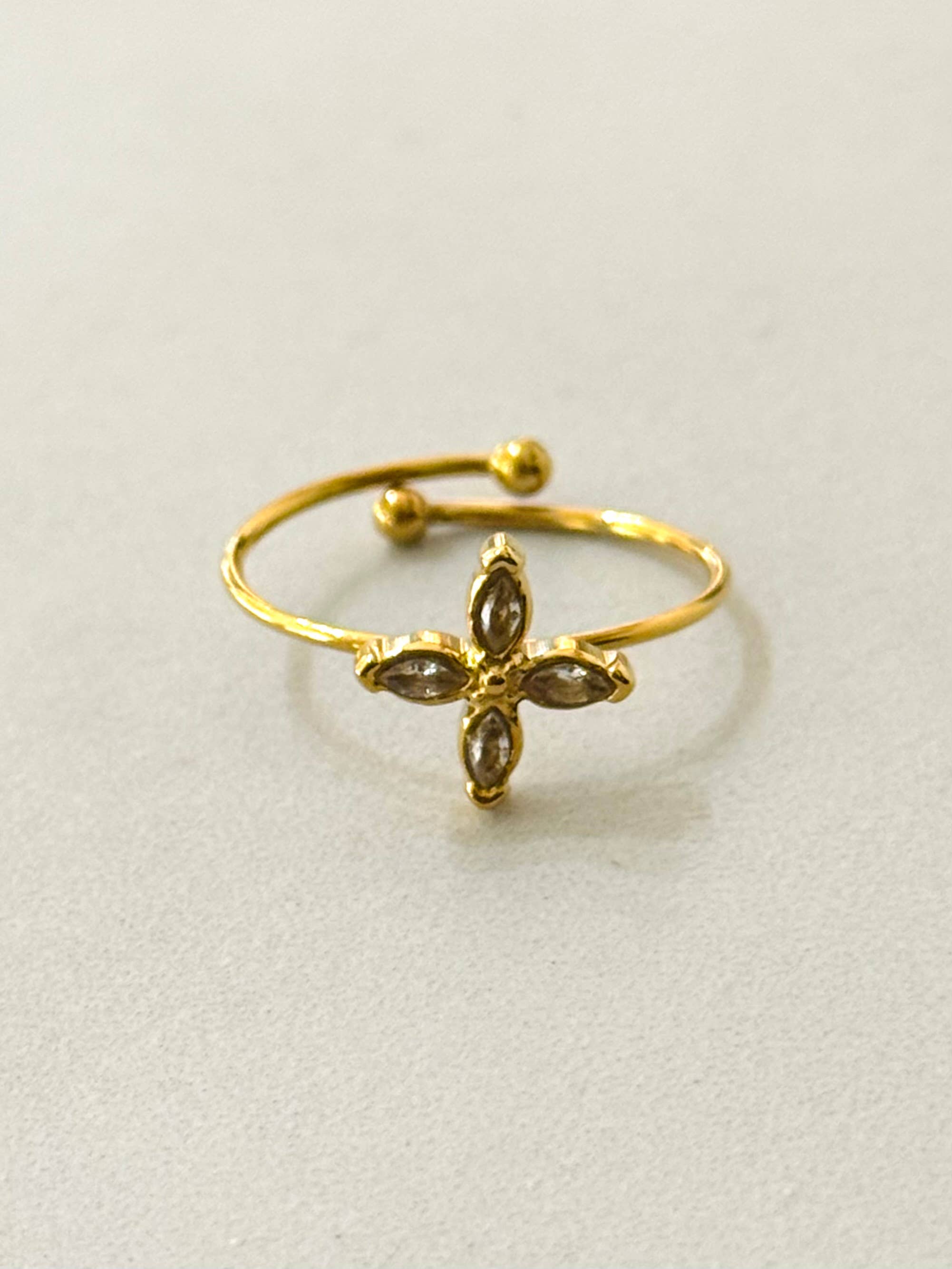 Reyna Stainless Steel Adjustable Ring  - Out of the Blue