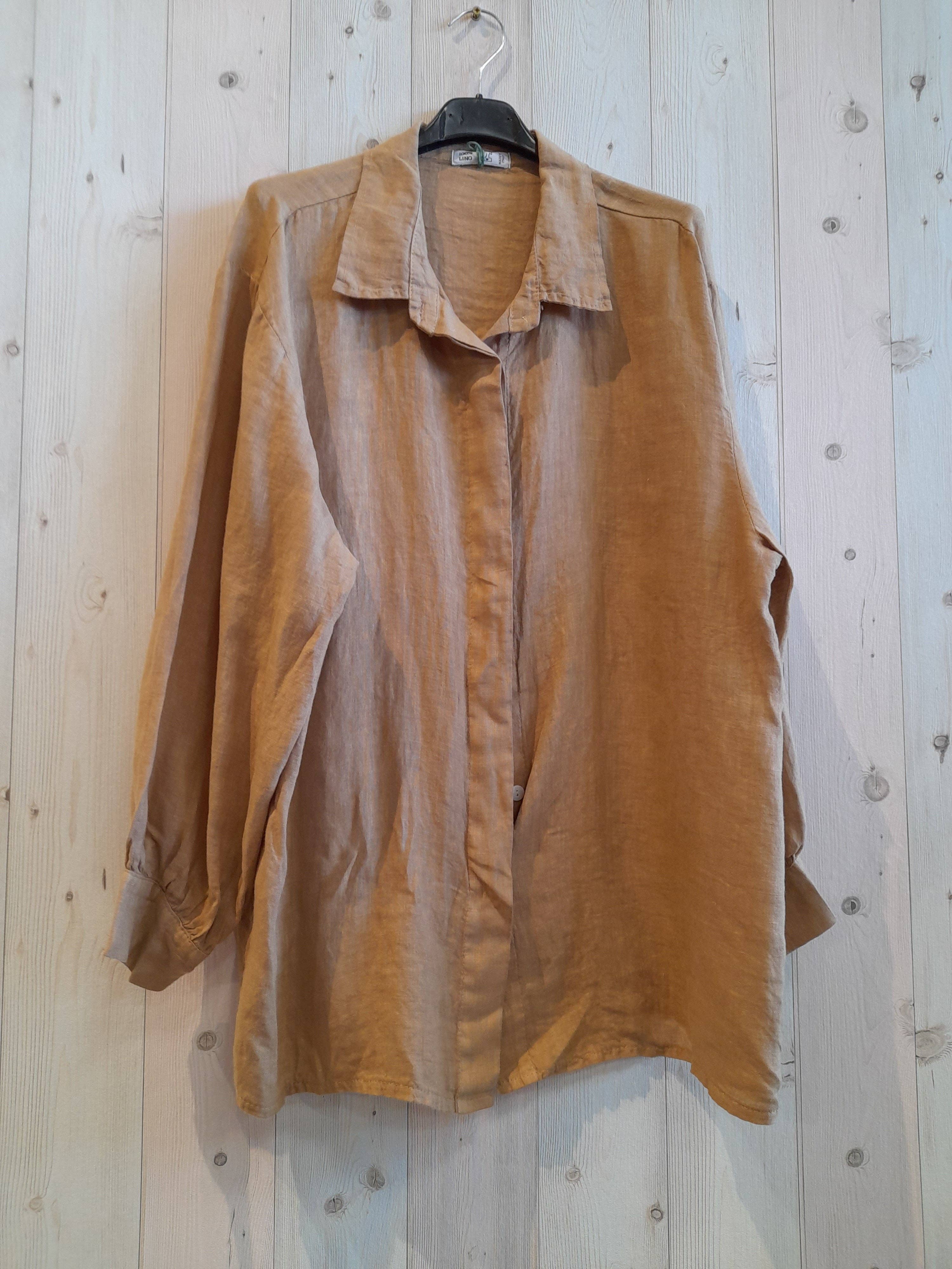 Covered Button Linen Shirt