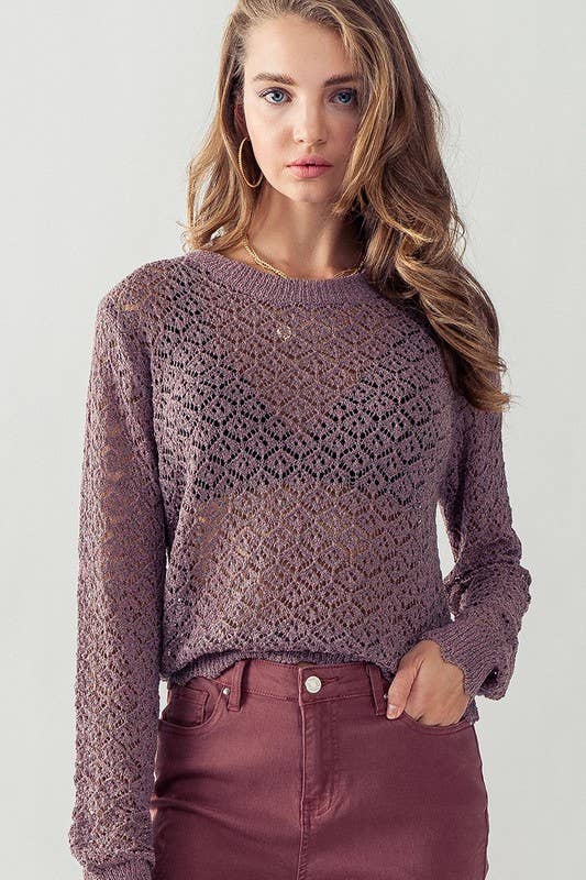 CROCHET LONG SLEEVE TOP