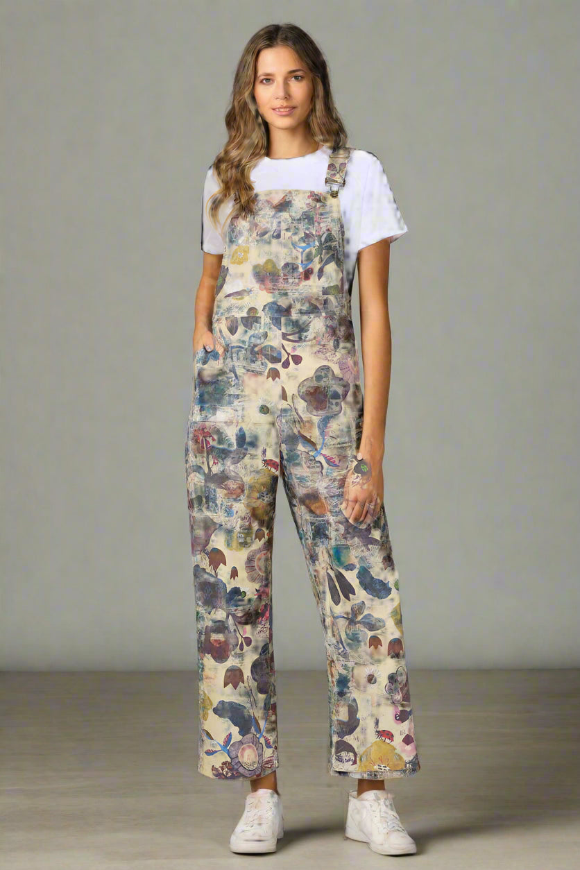 BOTANICAL FLORAL PRINT OVERALL