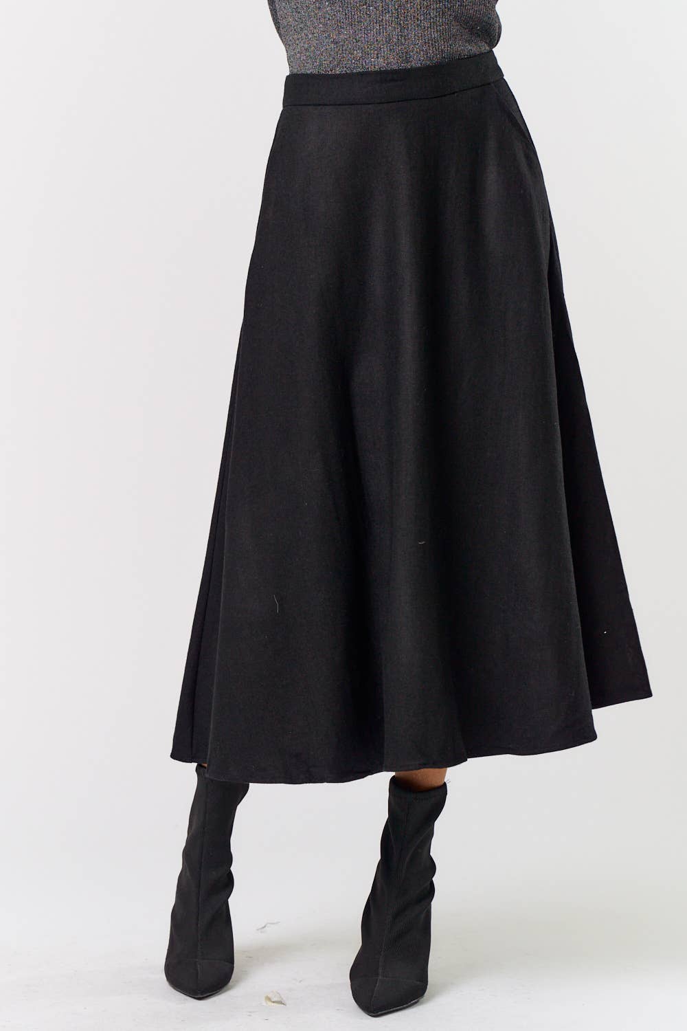 WOOL BLEND  MIDI SKIRT