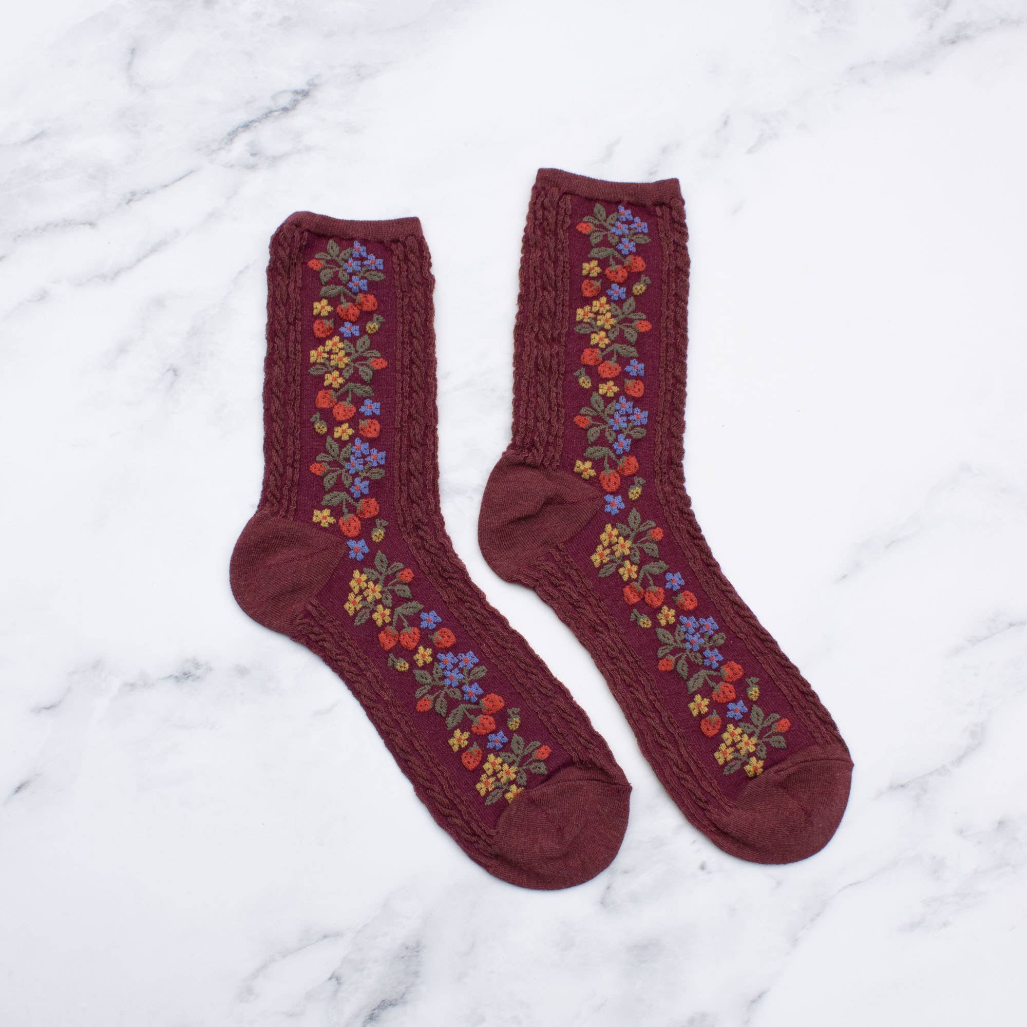 Vintage Strawberry Socks - Out of the Blue