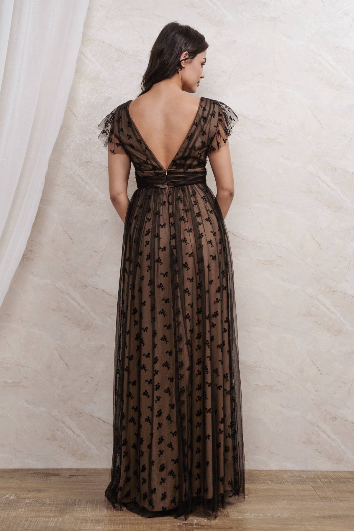 EMBROIDERED Tulle  MAXI - Out of the Blue