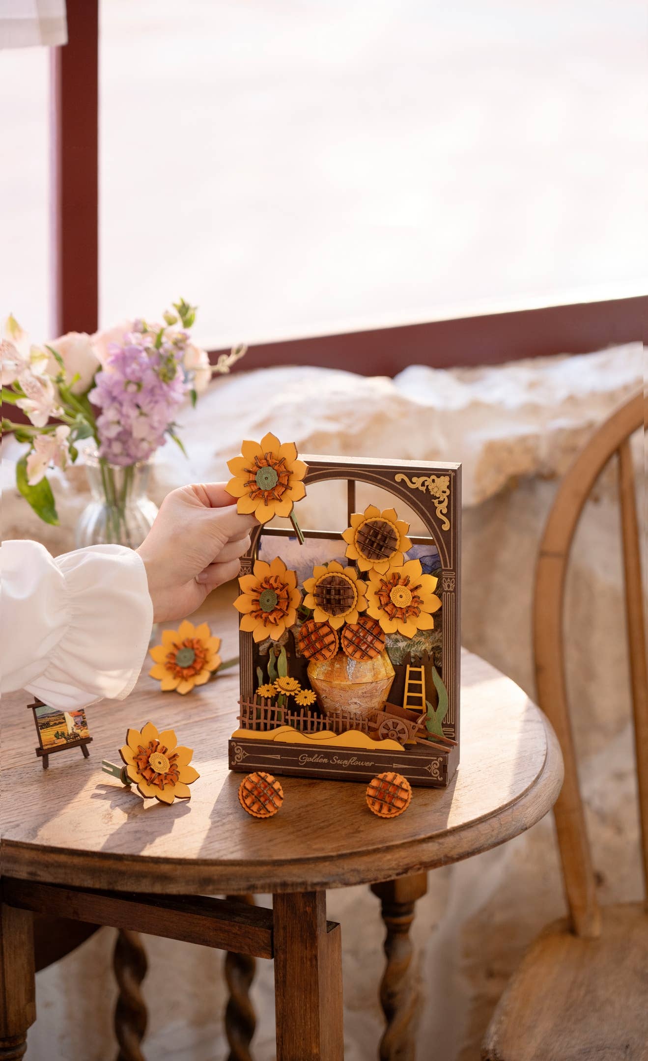 3D Wooden Puzzle: Golden Sunflower - Out of the Blue
