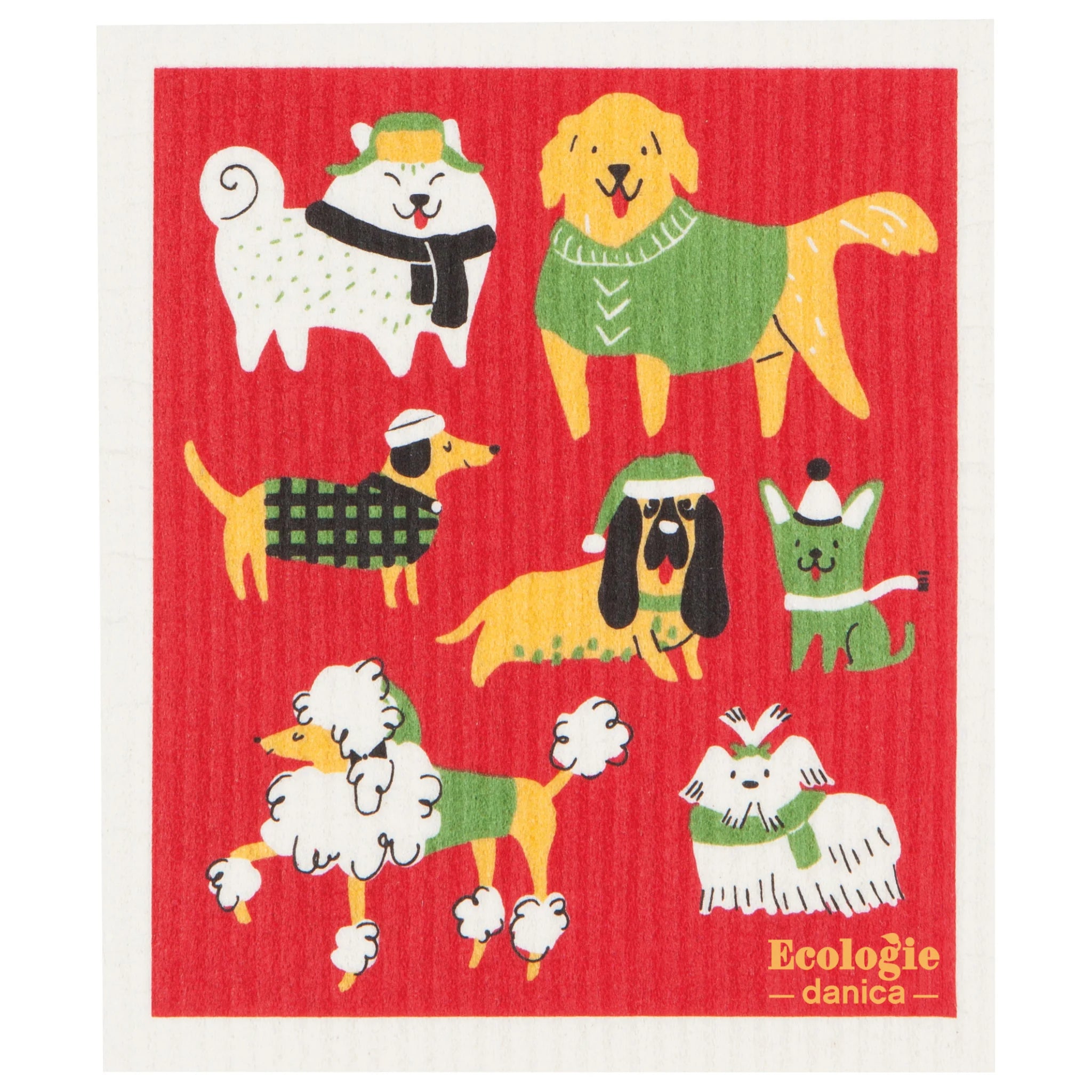Yule Dogs Swedish Sponge Cloth - Out of the Blue