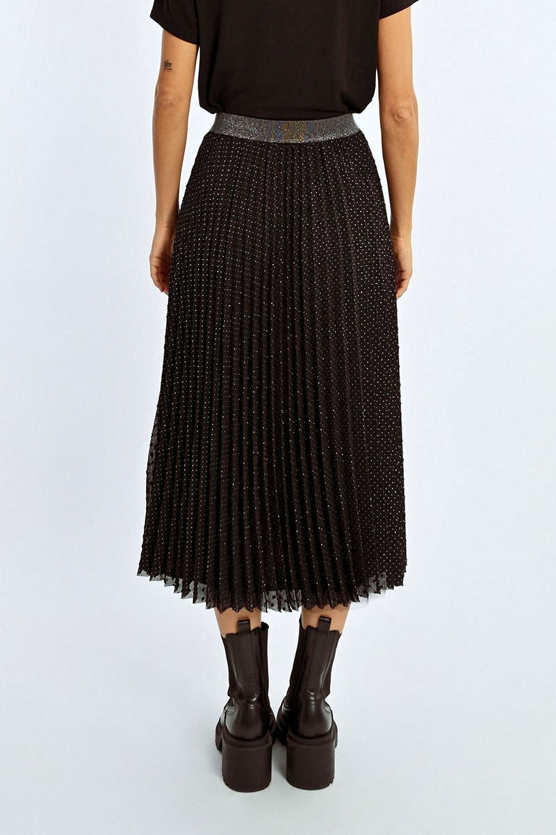 Dot Pleated Skirt