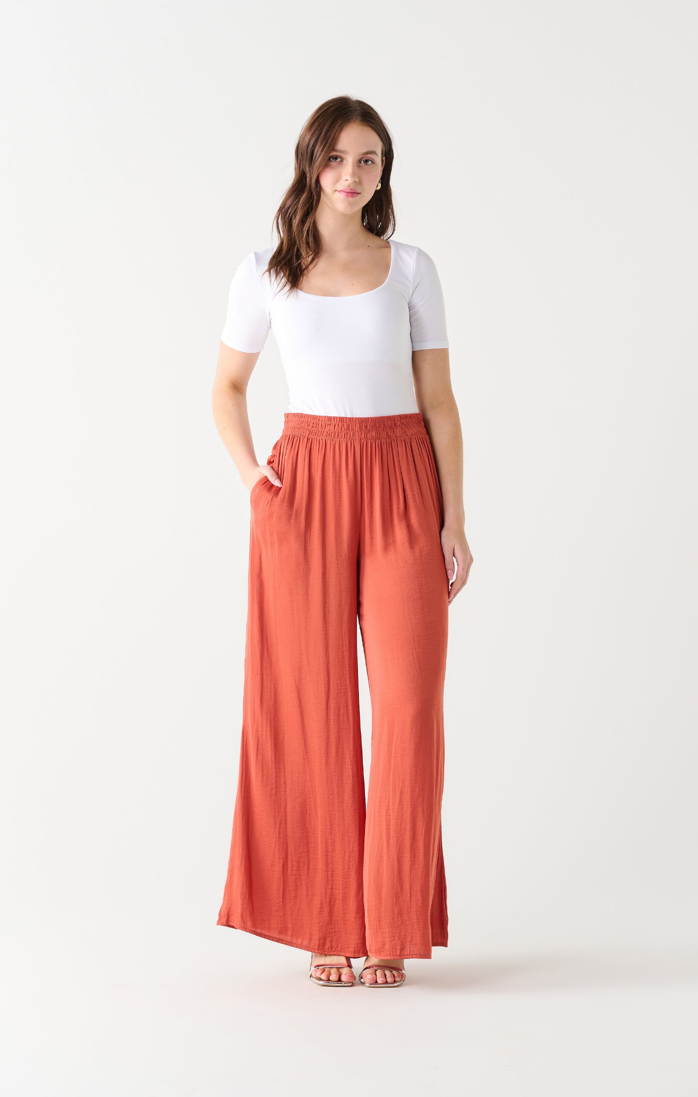 Wide Leg Copper Pants - Out of the Blue
