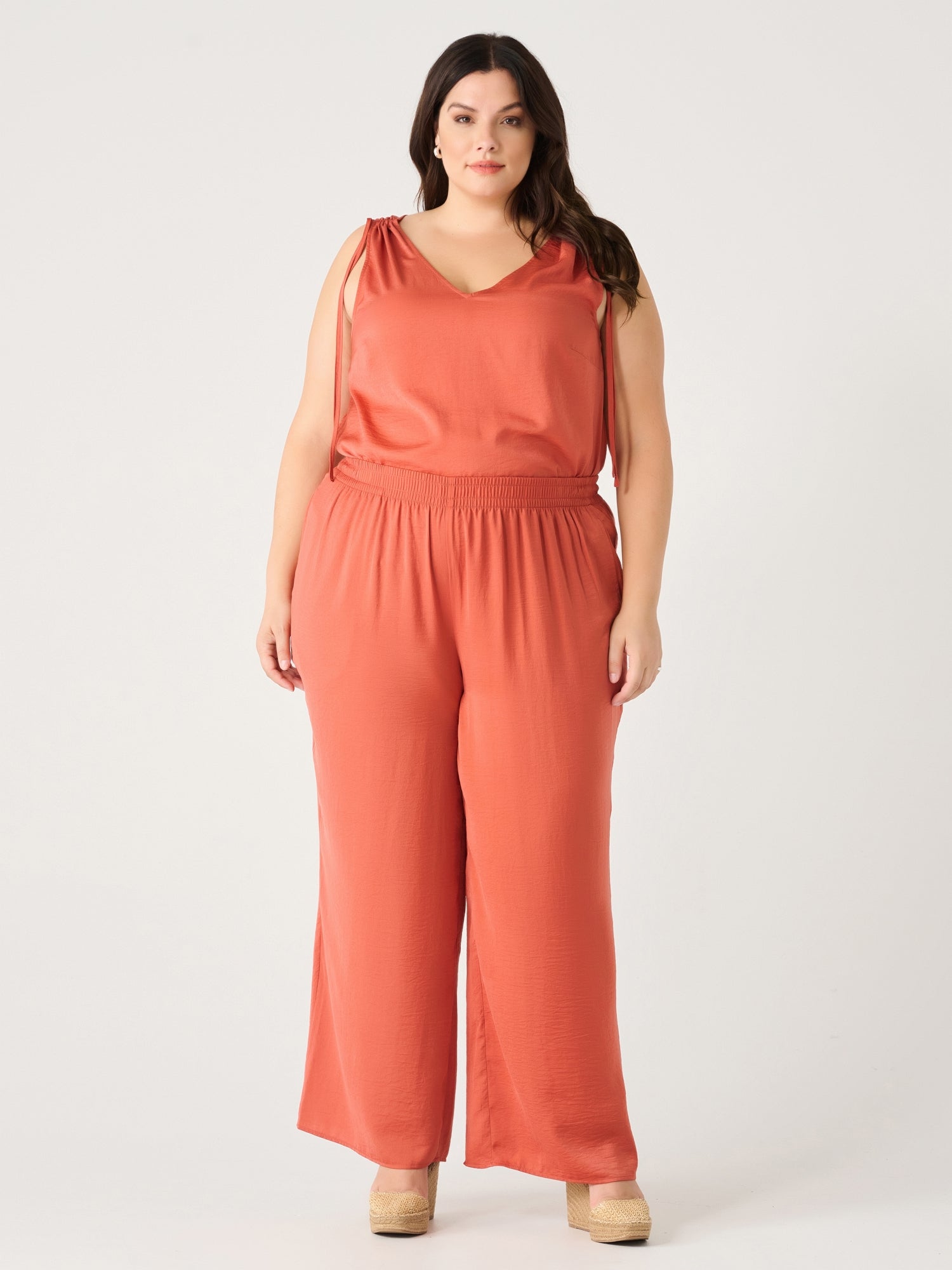 Wide Leg Copper Pants - Out of the Blue