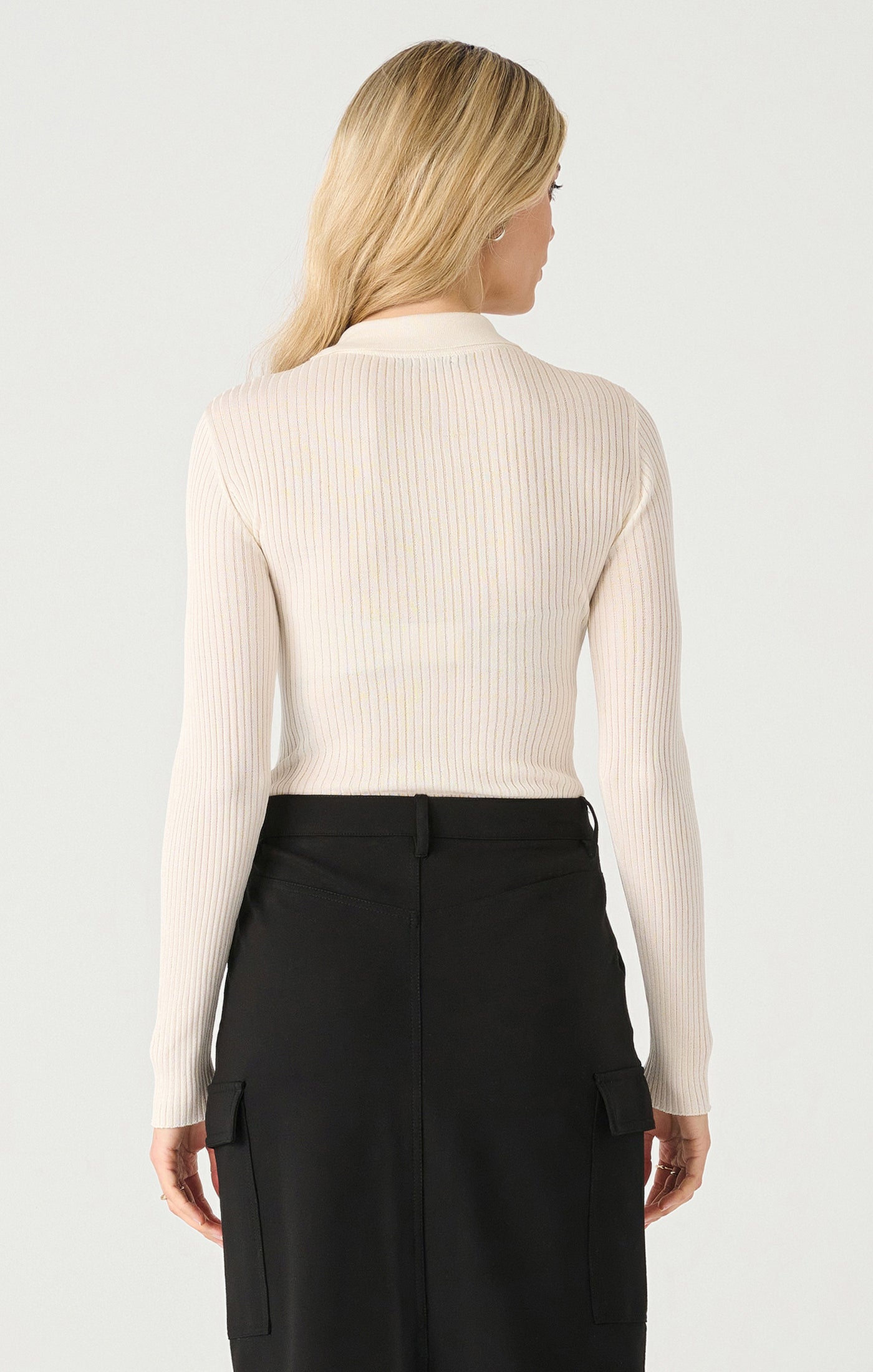 POLO COLLAR RIBBED TOP