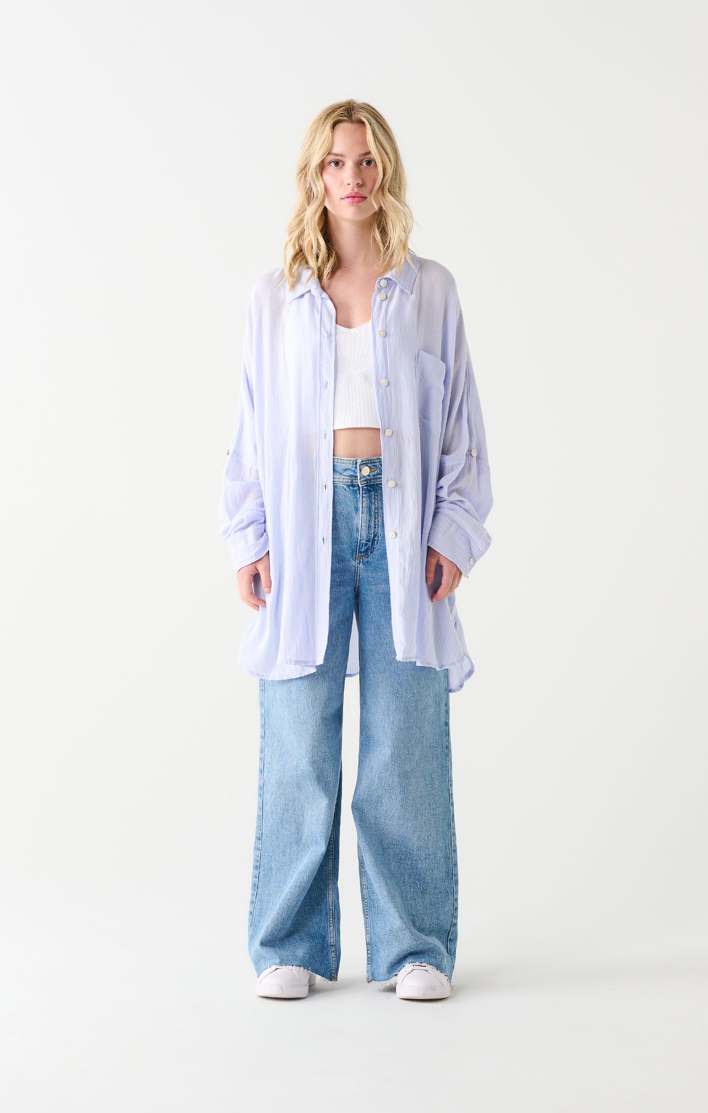 Oversized Stripe Shirt - Out of the Blue