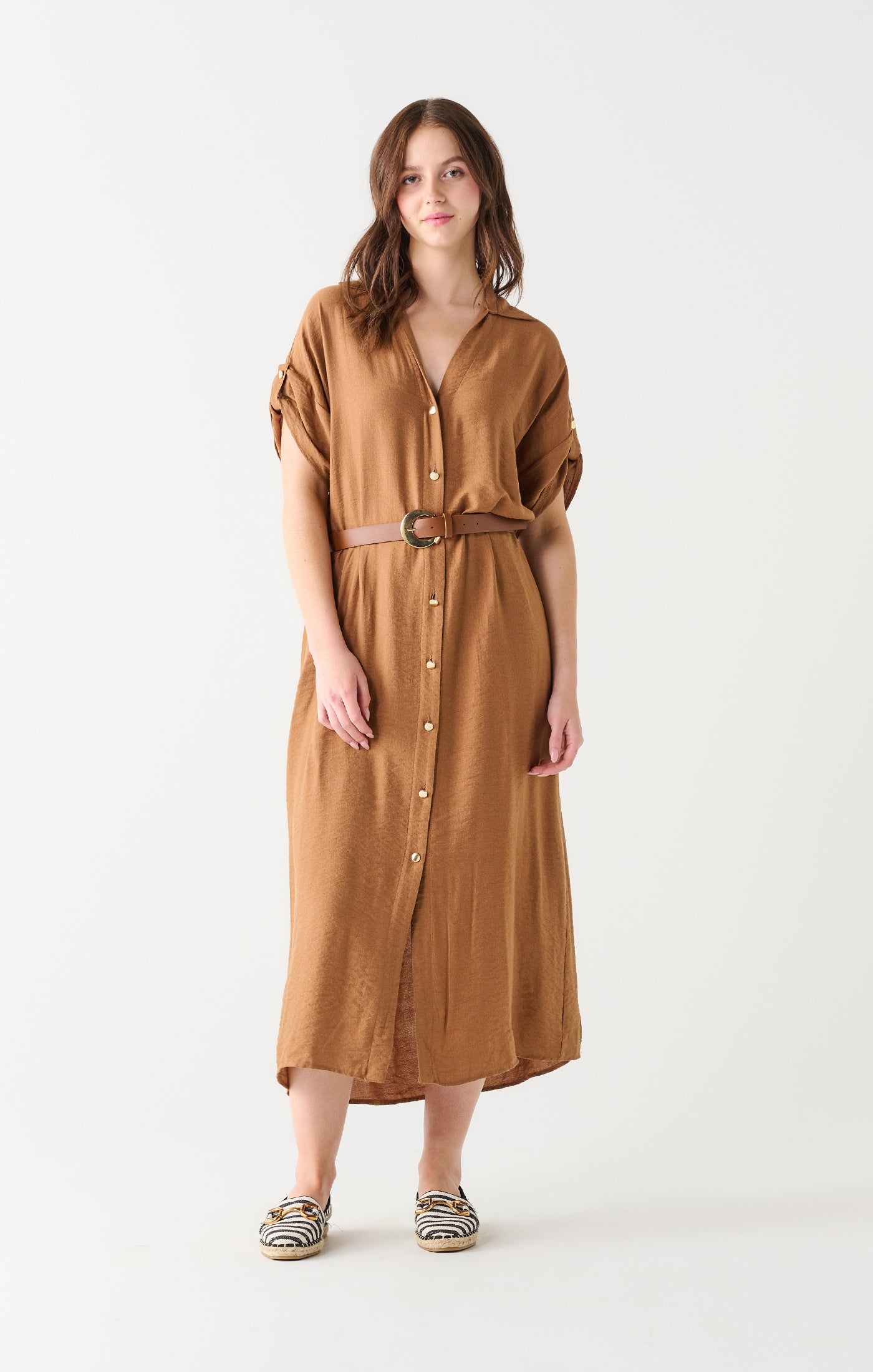 Belted Shirt Dress - Out of the Blue