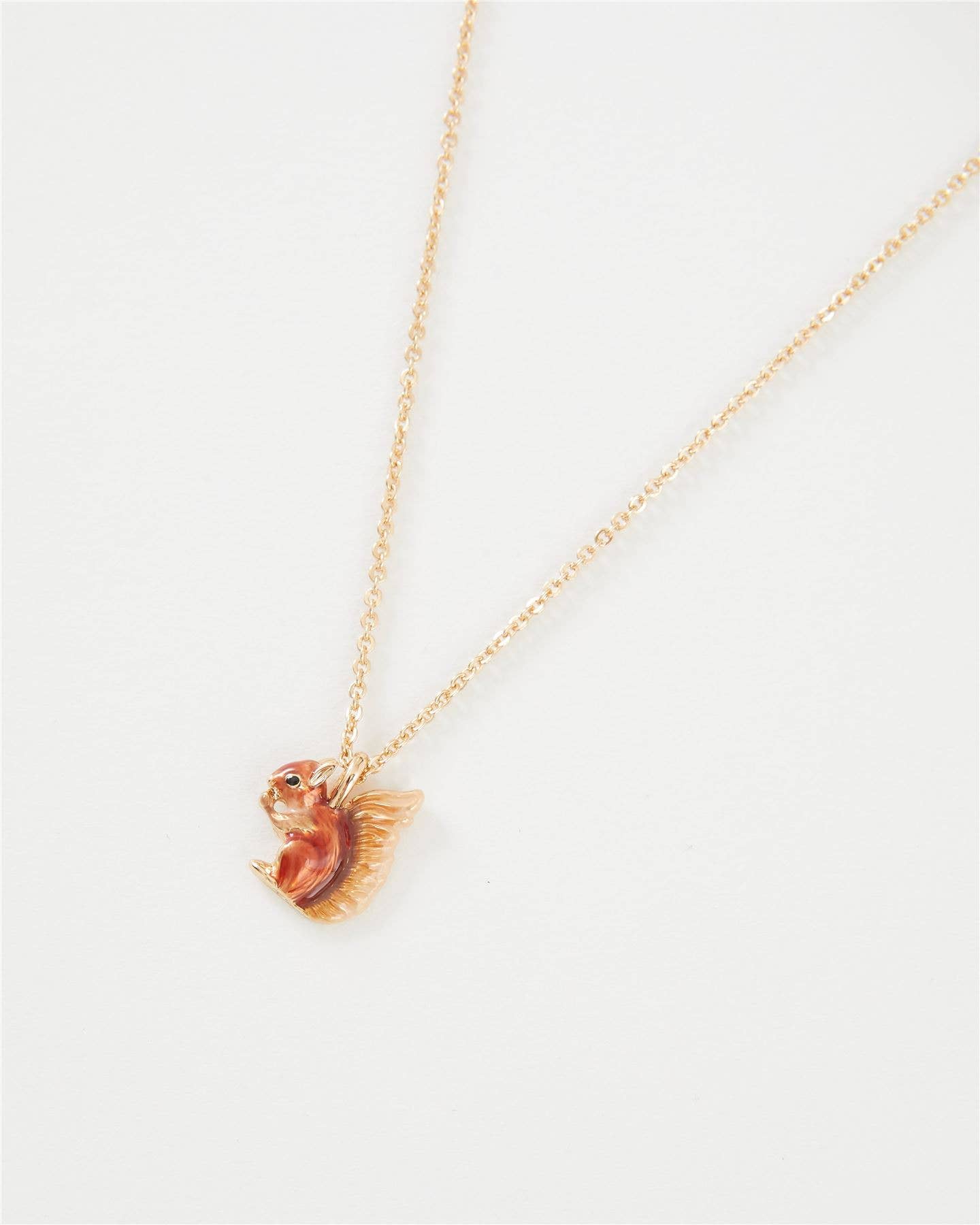 Fable Enamel Red Squirrel Necklace - Out of the Blue