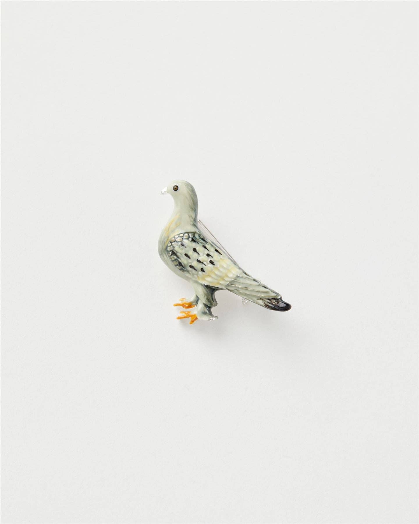 Enamel Pigeon Brooch - Out of the Blue