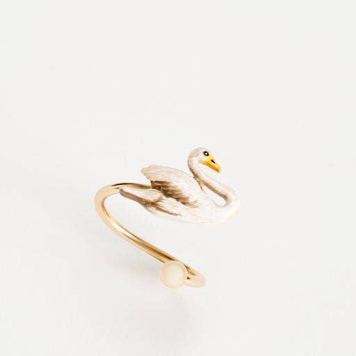 Enamel Swan Ring - Out of the Blue
