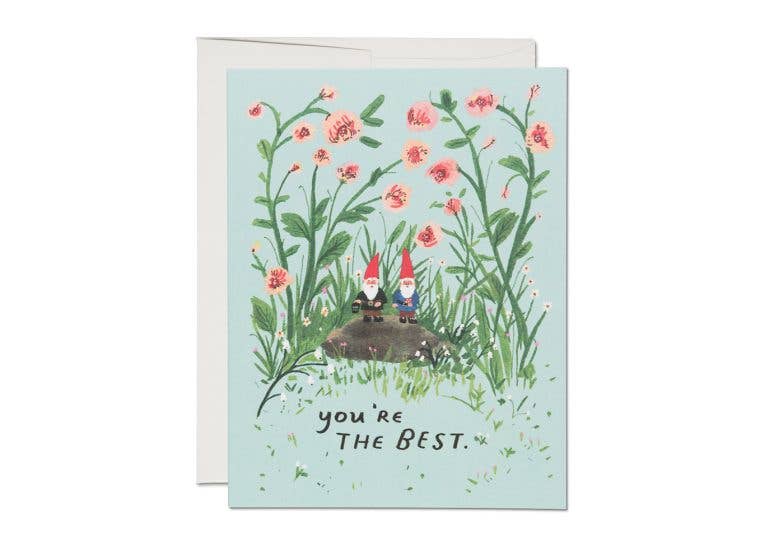 Garden Gnomes friendship greeting card - Out of the Blue