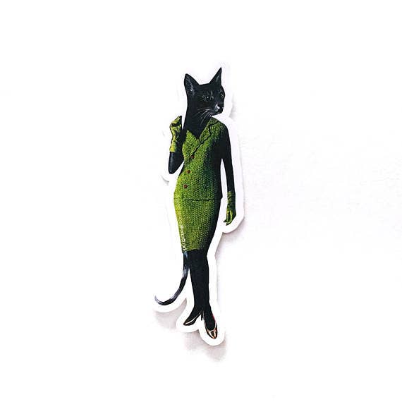 Cat Lady (Avocado Dress) Vinyl Stickers - Out of the Blue