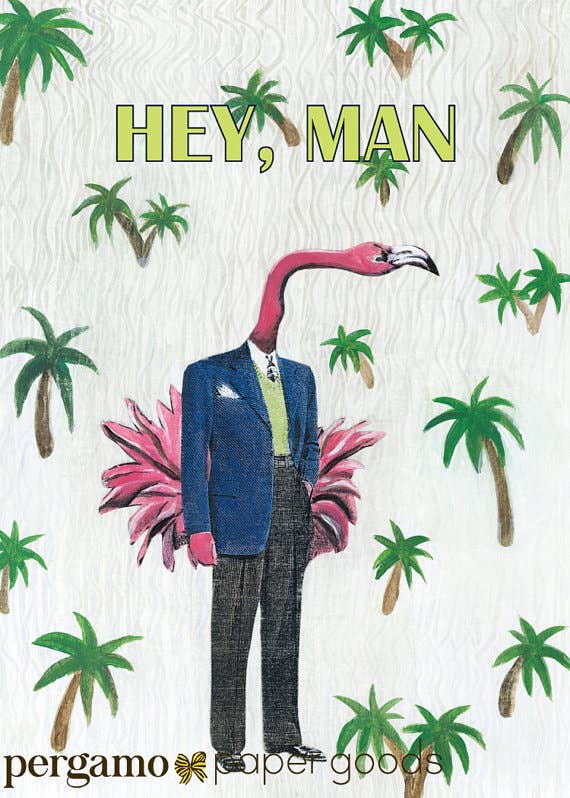 Retro Flamingo Card - Out of the Blue
