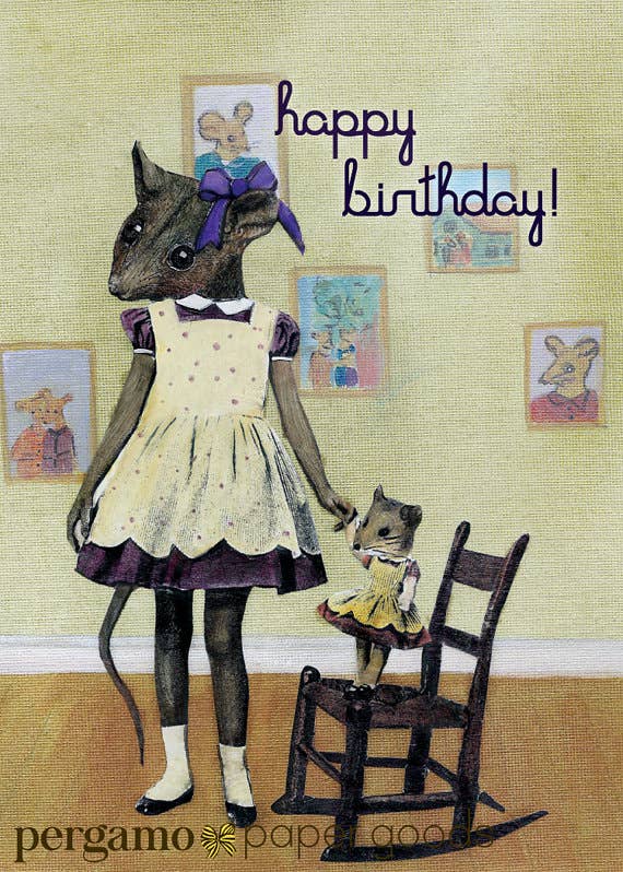 Mouse Birthday Card - Out of the Blue