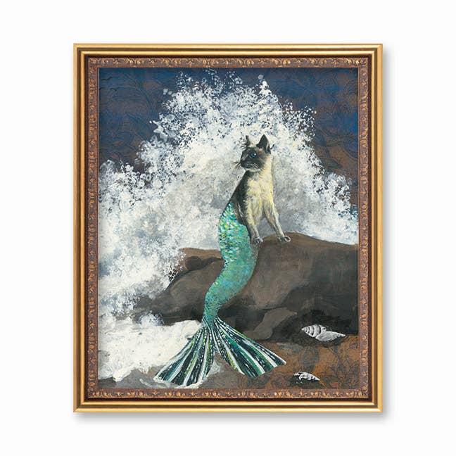 Mermaid Cat 8X10 Art Print - Out of the Blue