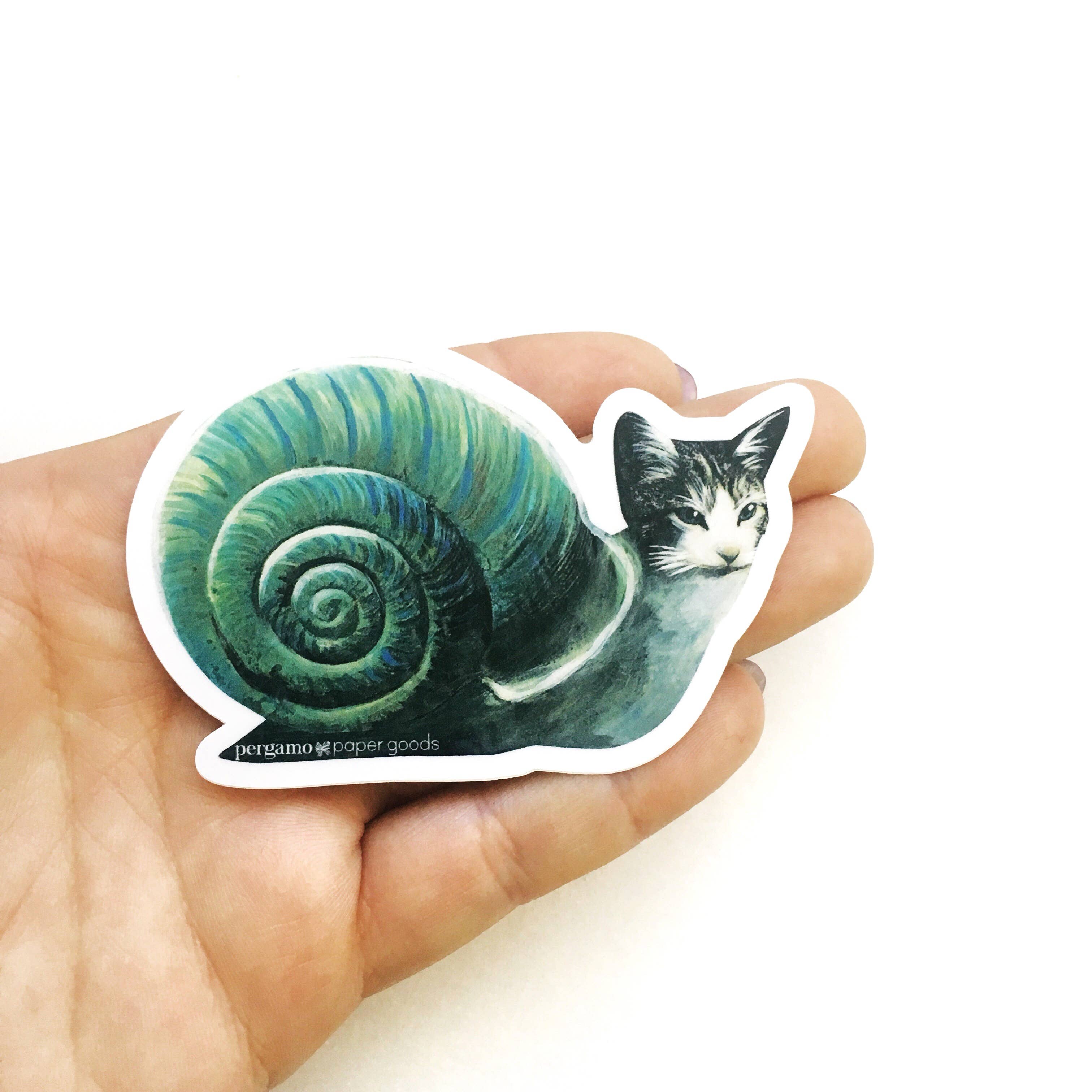 Snail Cat Vinyl Sticker - Out of the Blue