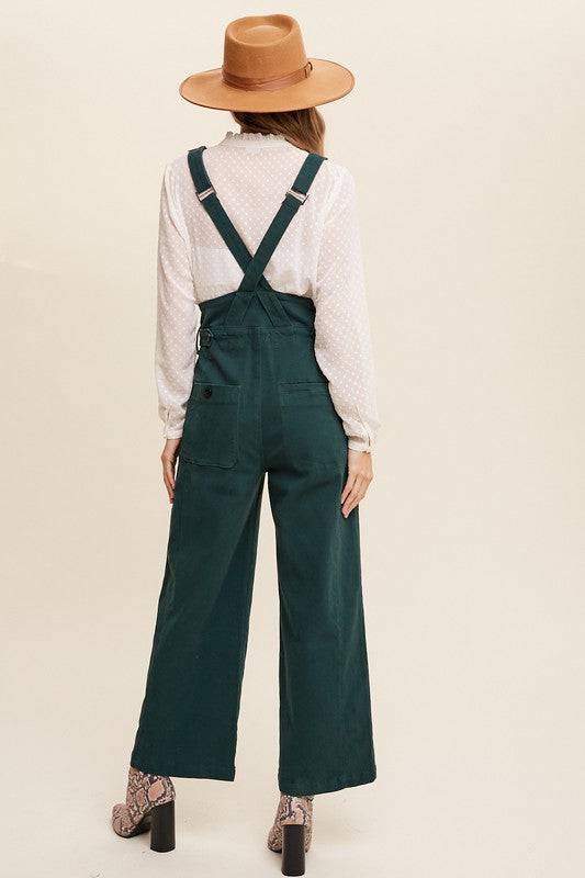Front Zip Denim Overalls - Out of the Blue