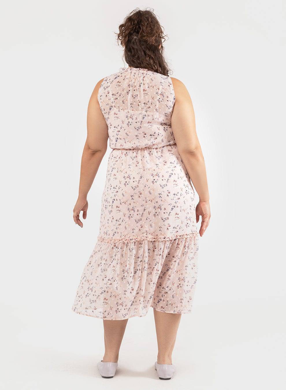 TIERED MIDI DRESS PLUS - Out of the Blue