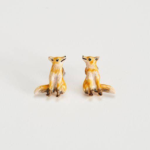 Fable Enamel Fox Stud Earrings - Out of the Blue