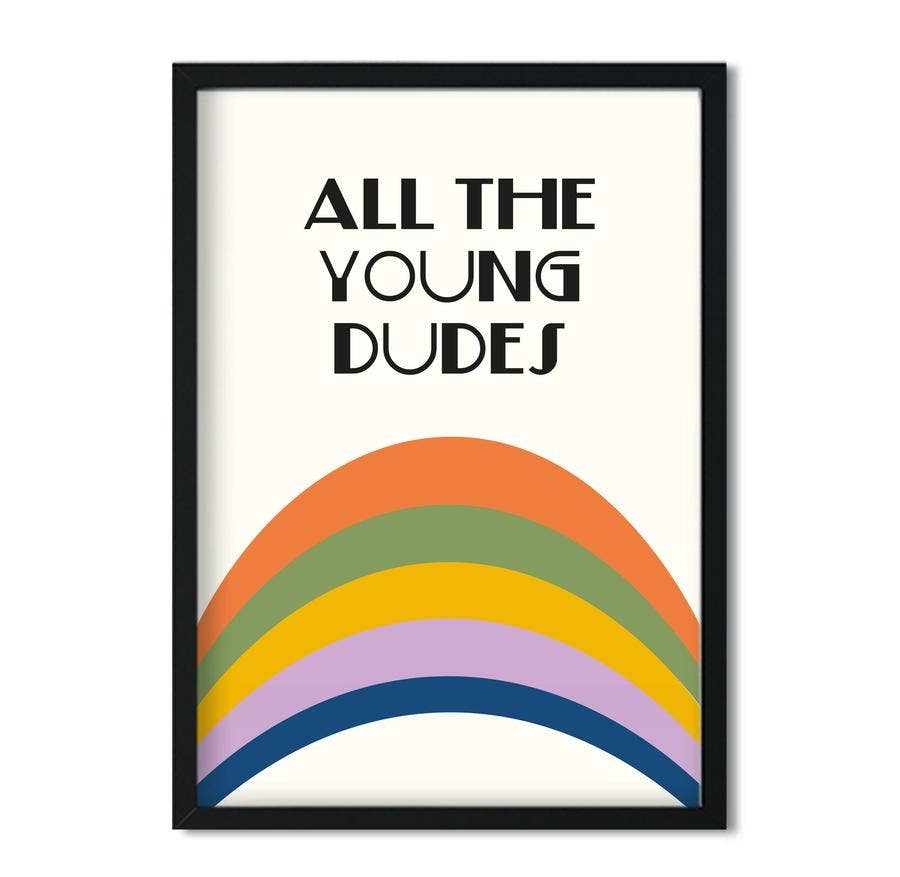 All the Young Dudes Retro Nursery Giclée Art Print - Out of the Blue