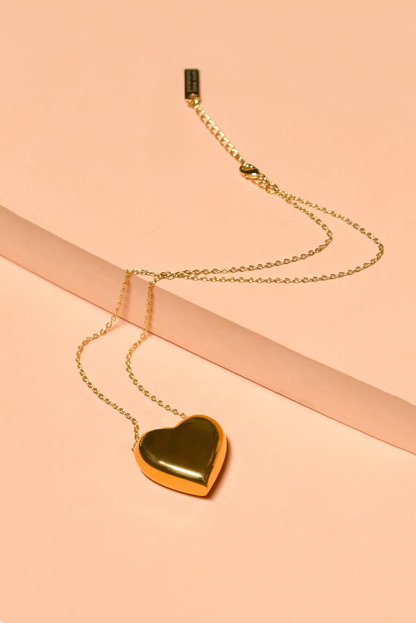 Can't Heartly Wait Necklace - 18K Gold Plated - Out of the Blue