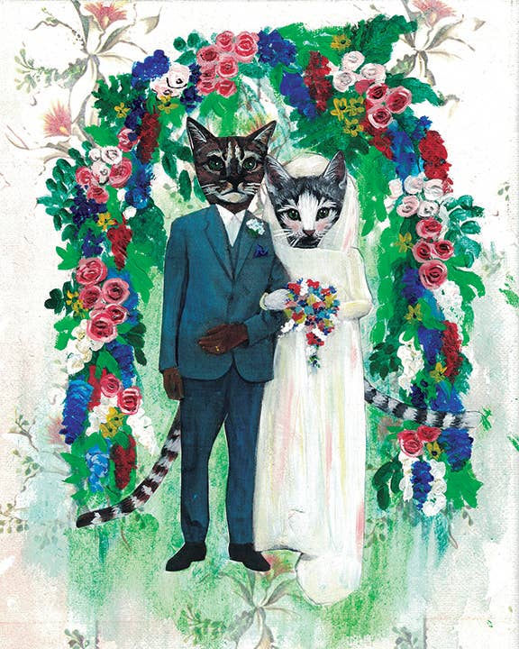 Wedding Cats 8X10 Art Print: 8 X 10" / Unsigned - Out of the Blue
