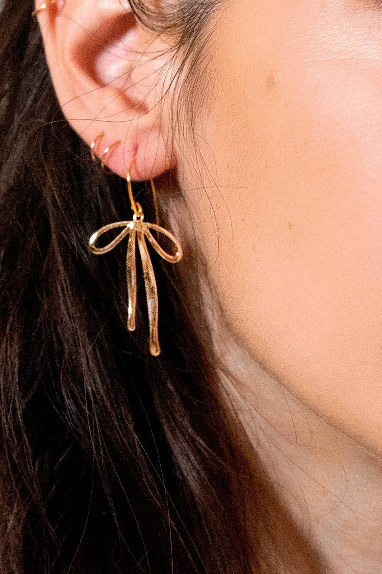 Bad to the Bow Earrings - 18K Gold Plated - Out of the Blue