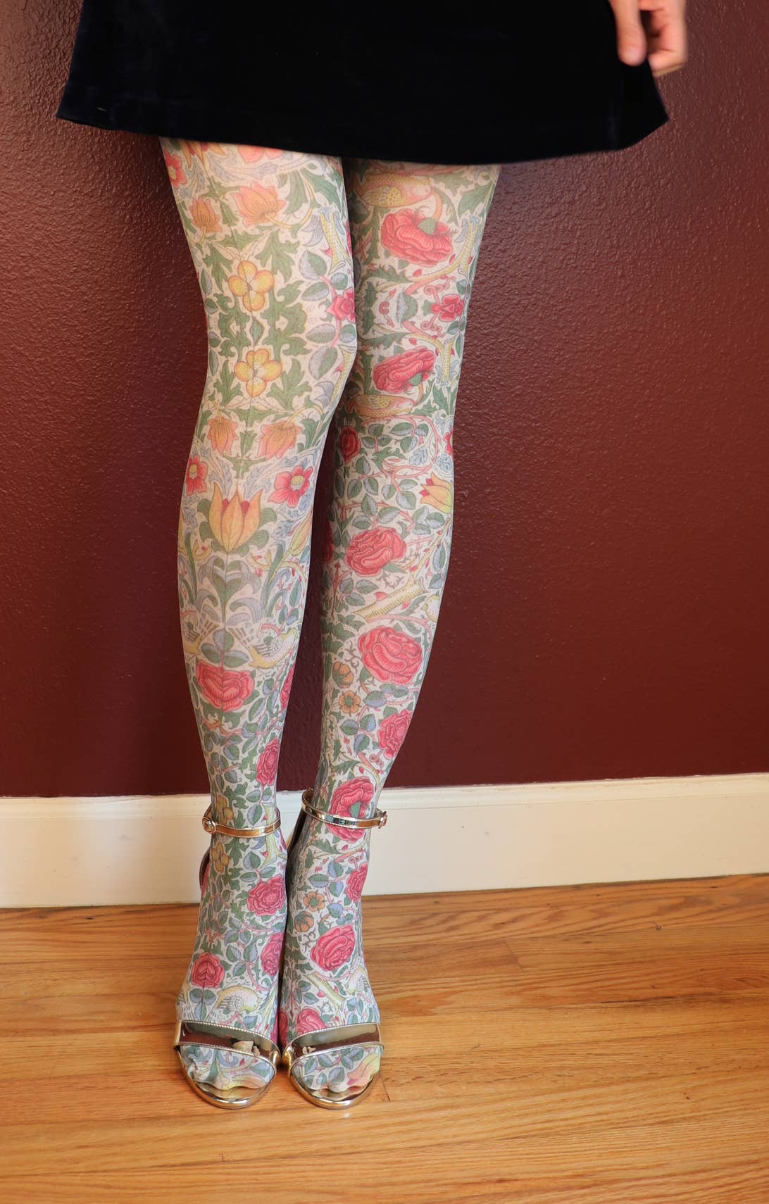 ROSE by WILLIAM MORRIS Printed Art Tights - Out of the Blue