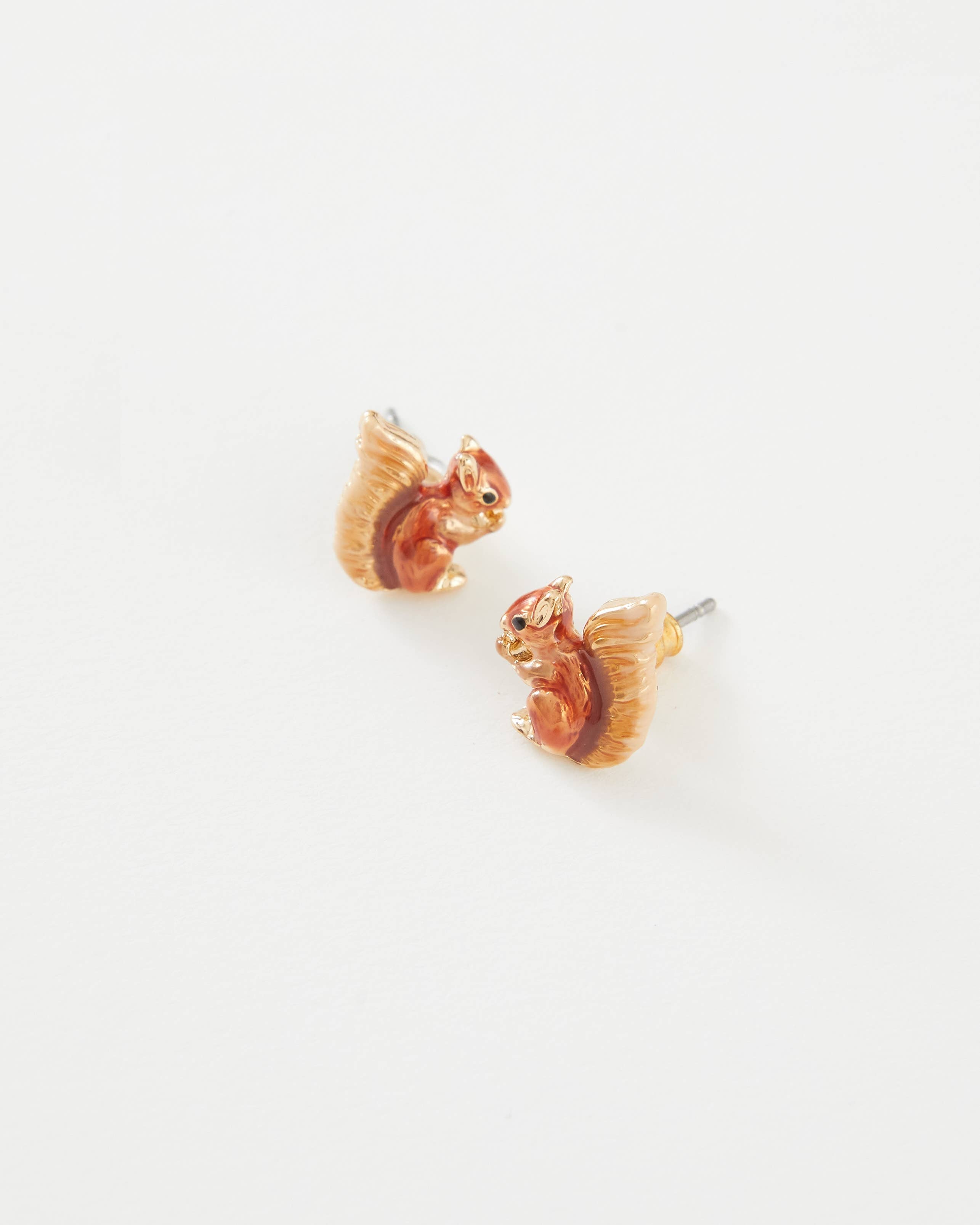 Enamel Red Squirrel Earrings - Out of the Blue