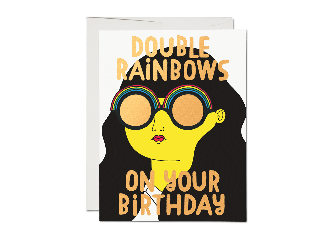 Double Rainbows birthday greeting card - Out of the Blue