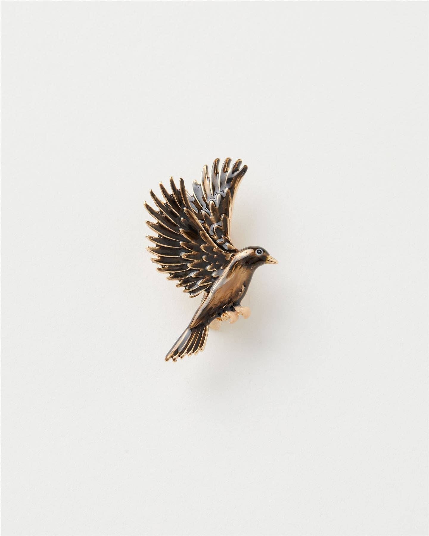 Enamel Black Bird Brooch: Hanging Box - Out of the Blue