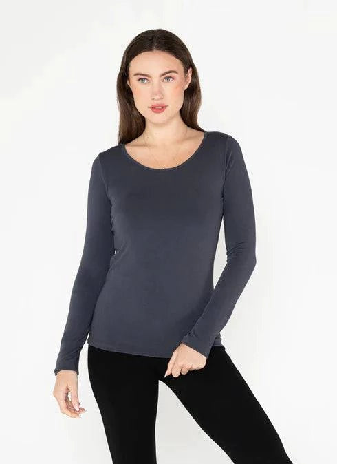 BAMBOO L/S SCOOP NECK - Out of the Blue
