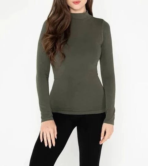 MOCK NECK L/S BAMBOO - Out of the Blue