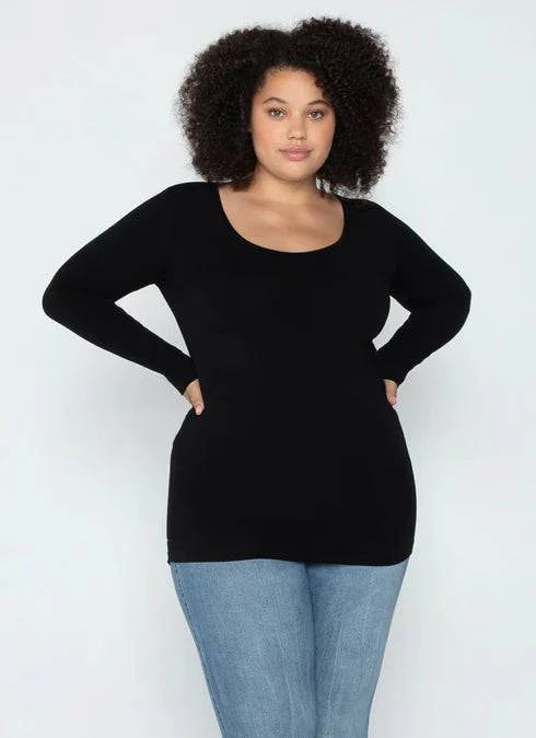 Long Sleeve Plus Bamboo Top - Out of the Blue