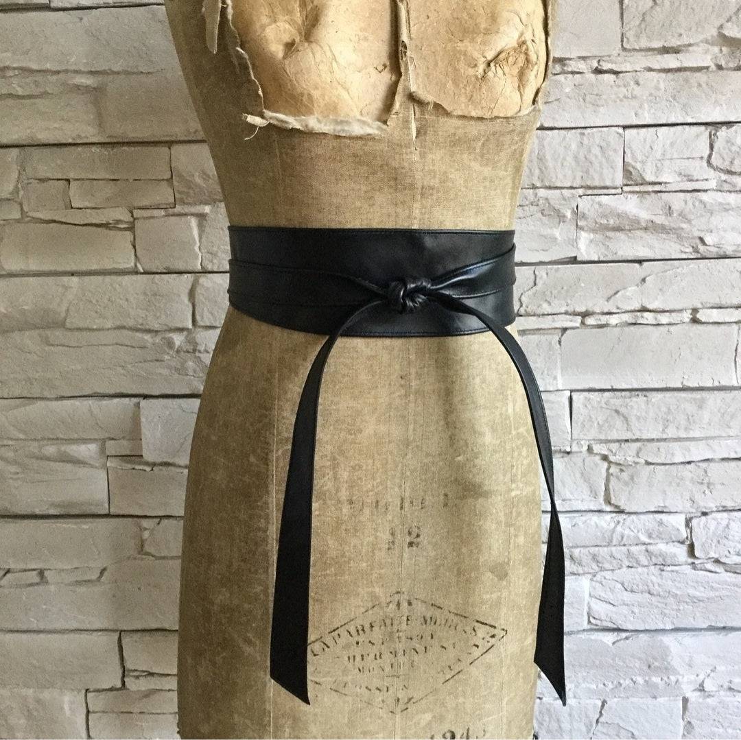 WRAP LEATHER BELT BLACK - Out of the Blue