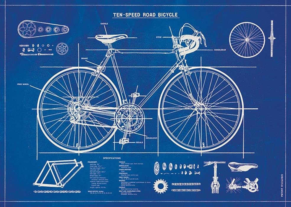 Bicycle Gift Wrap - Out of the Blue