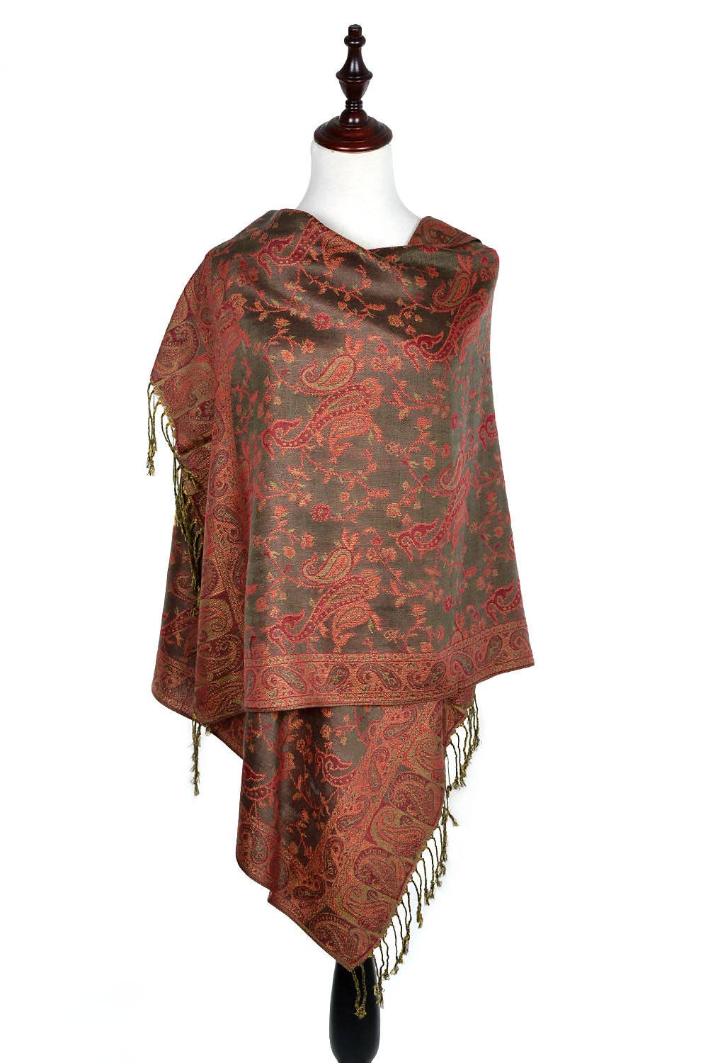 023_23 - One Piece Pasiley Print Pashmina Shawl Scarf - Out of the Blue