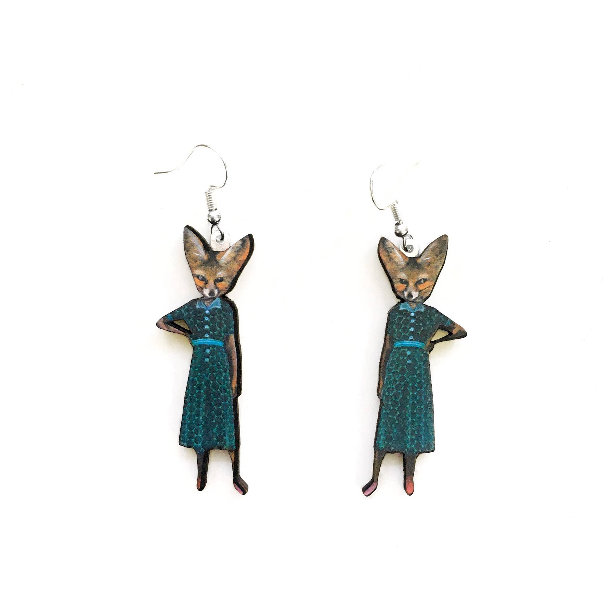 Fox Lady Earrings - Out of the Blue